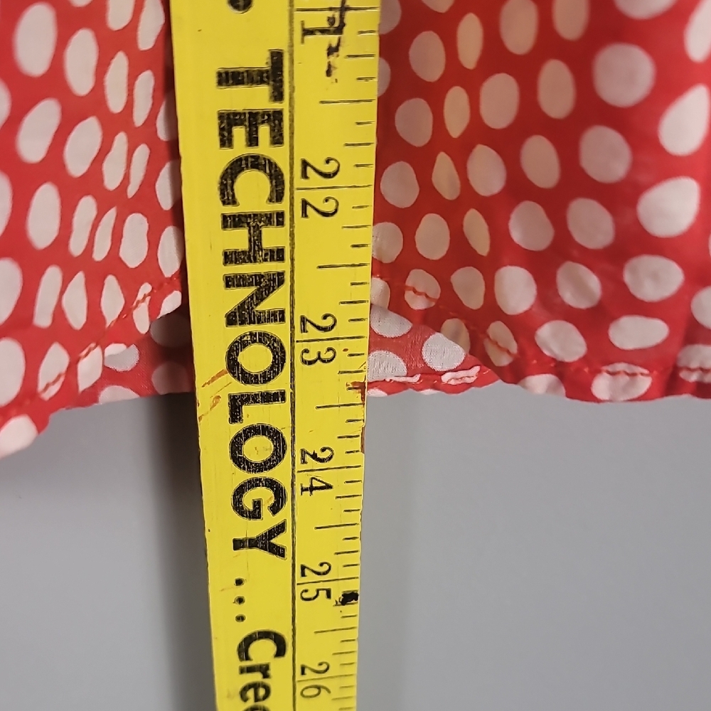 C&A Red and White Dolman Sleeve Blouse with Notched Collar - Picture 6 of 7
